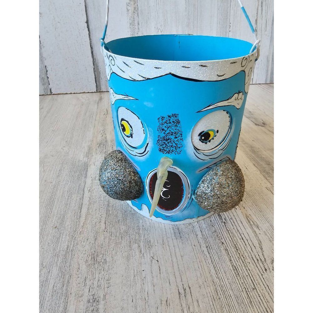 Unique snowman scary Xmas basket decor glitter home decor